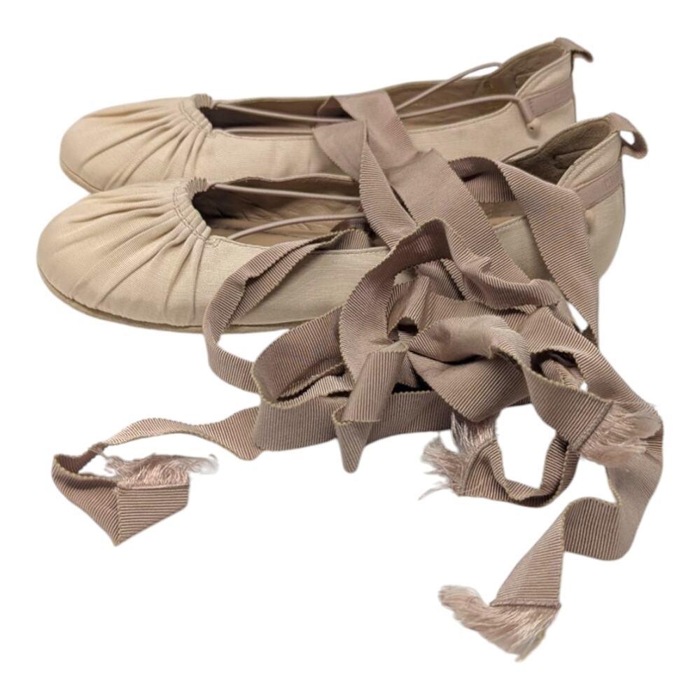 Christian Dior Spring 2019 ballet flat sneaker sneakerina ribbon ties pink 37 - Picture 6 of 15